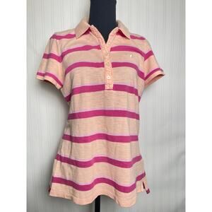 American Eagle Outfitters Collared Button 2010 Polo Women Size Large Pink Coral